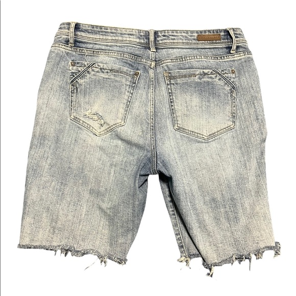 MENS BUCKLE BLACK DENIM SHORTS - Picture 4 of 5